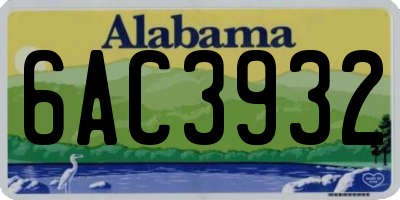 AL license plate 6AC3932