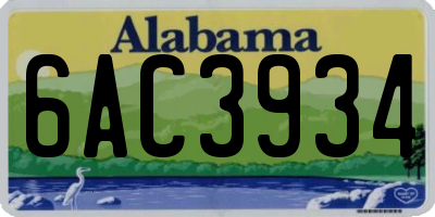 AL license plate 6AC3934