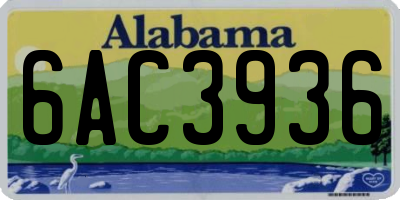AL license plate 6AC3936