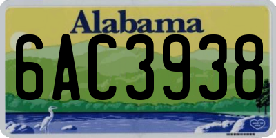 AL license plate 6AC3938