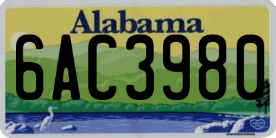 AL license plate 6AC3980