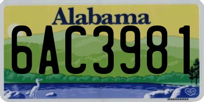 AL license plate 6AC3981