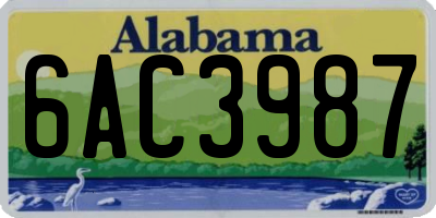 AL license plate 6AC3987