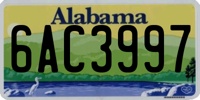AL license plate 6AC3997