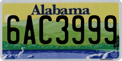 AL license plate 6AC3999