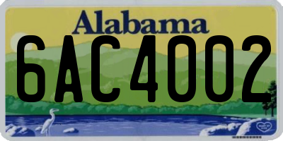 AL license plate 6AC4002