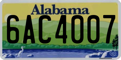 AL license plate 6AC4007