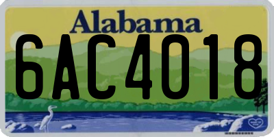 AL license plate 6AC4018