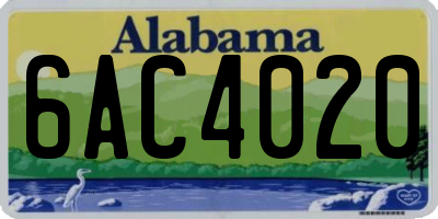 AL license plate 6AC4020