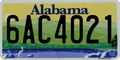 AL license plate 6AC4021