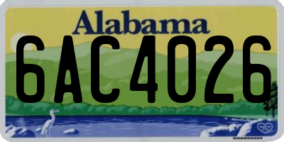 AL license plate 6AC4026