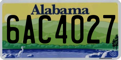 AL license plate 6AC4027