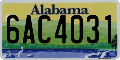 AL license plate 6AC4031