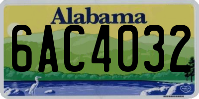 AL license plate 6AC4032