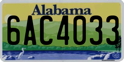 AL license plate 6AC4033