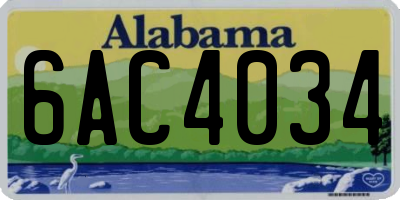 AL license plate 6AC4034