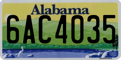 AL license plate 6AC4035