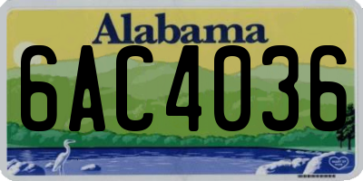 AL license plate 6AC4036