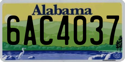 AL license plate 6AC4037