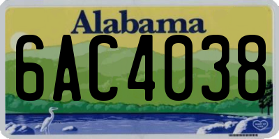 AL license plate 6AC4038