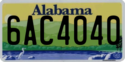 AL license plate 6AC4040