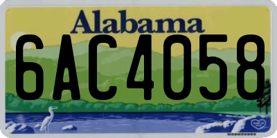 AL license plate 6AC4058