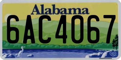 AL license plate 6AC4067