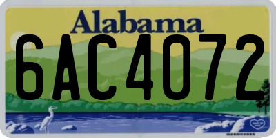 AL license plate 6AC4072