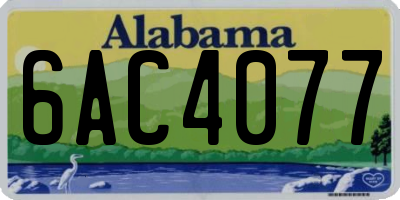 AL license plate 6AC4077