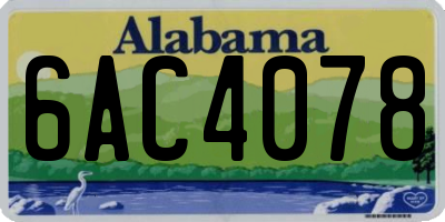 AL license plate 6AC4078