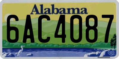 AL license plate 6AC4087