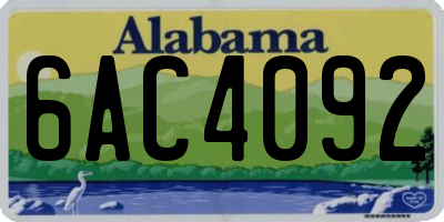 AL license plate 6AC4092