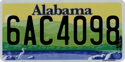 AL license plate 6AC4098