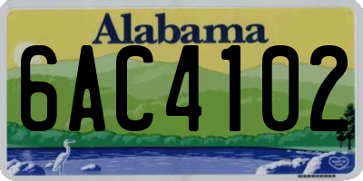 AL license plate 6AC4102