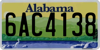 AL license plate 6AC4138