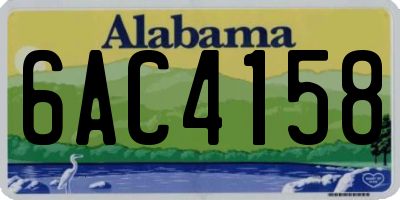 AL license plate 6AC4158