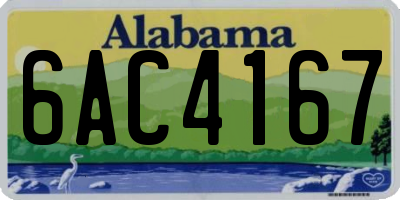 AL license plate 6AC4167