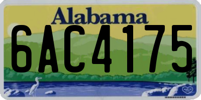 AL license plate 6AC4175