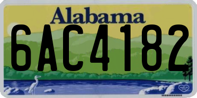AL license plate 6AC4182