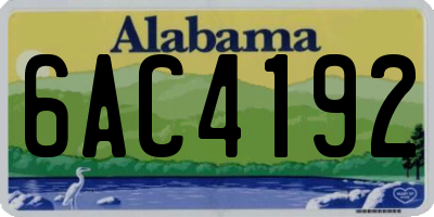 AL license plate 6AC4192