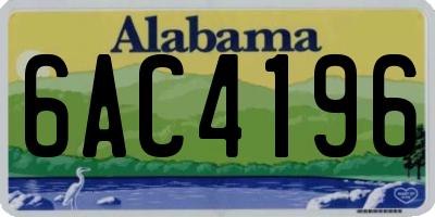 AL license plate 6AC4196