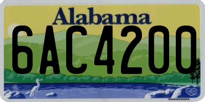 AL license plate 6AC4200