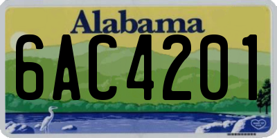 AL license plate 6AC4201