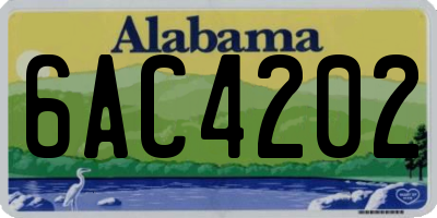AL license plate 6AC4202