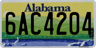AL license plate 6AC4204