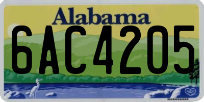 AL license plate 6AC4205