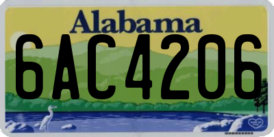 AL license plate 6AC4206