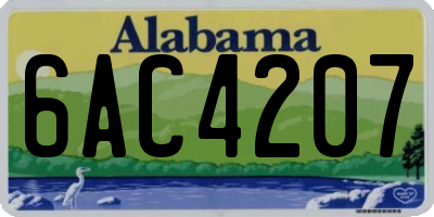 AL license plate 6AC4207