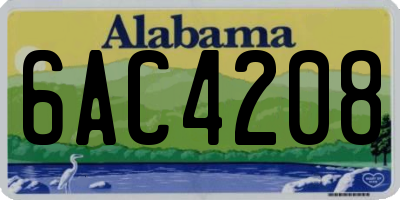 AL license plate 6AC4208