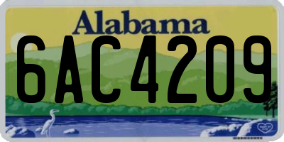 AL license plate 6AC4209